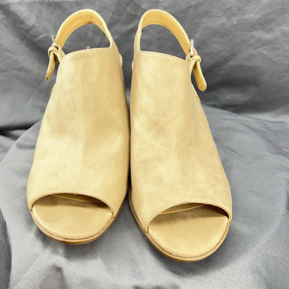 Naturalizer N5 Open Toe Tan Heels Size 9 - Picture 2 of 10